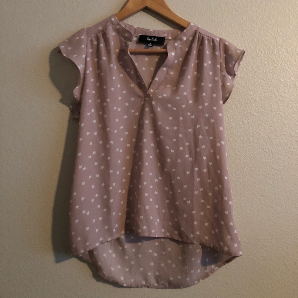 Kitty patternpink blouse